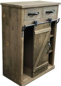 Rustic Sliding Barn Door Wood Console Cabinet N784170