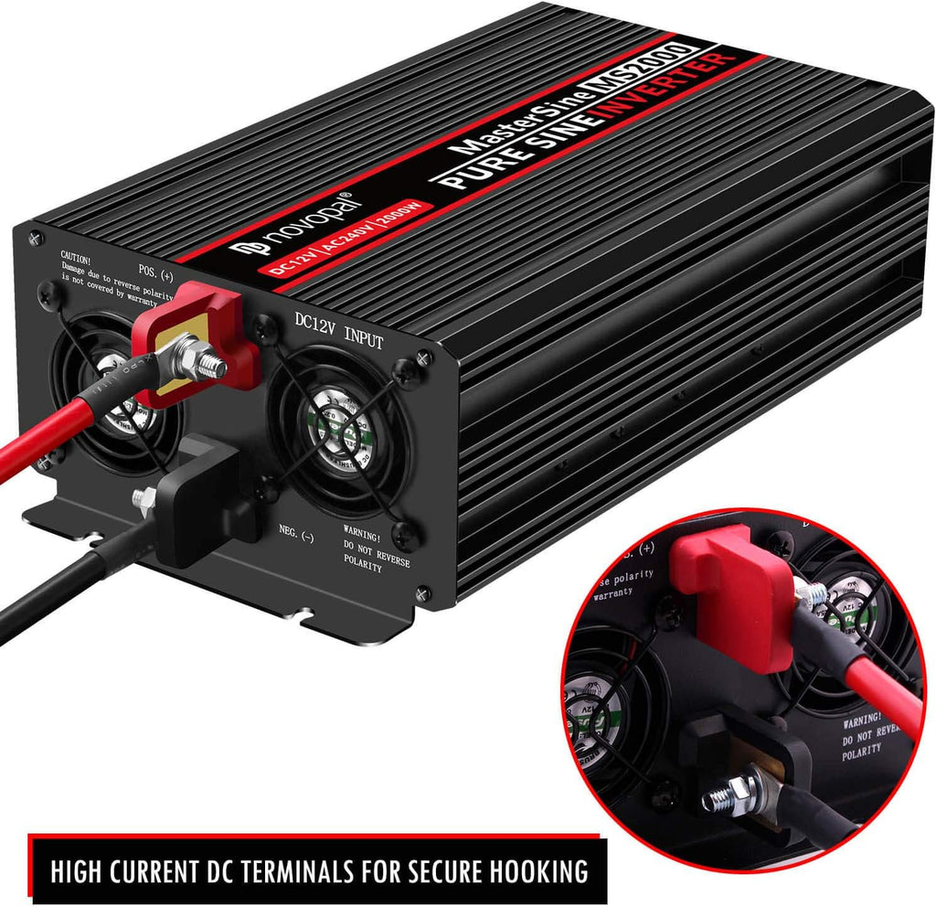2000 Watt Pure Sine Wave Power Inverter 12V DC to 110V Car Inverter with Remote Control A38116