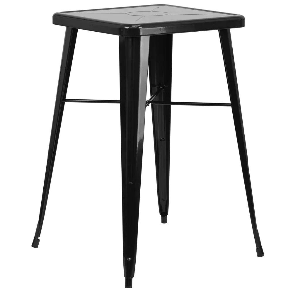 Black Square Metal Outdoor Bistro Table F502701
