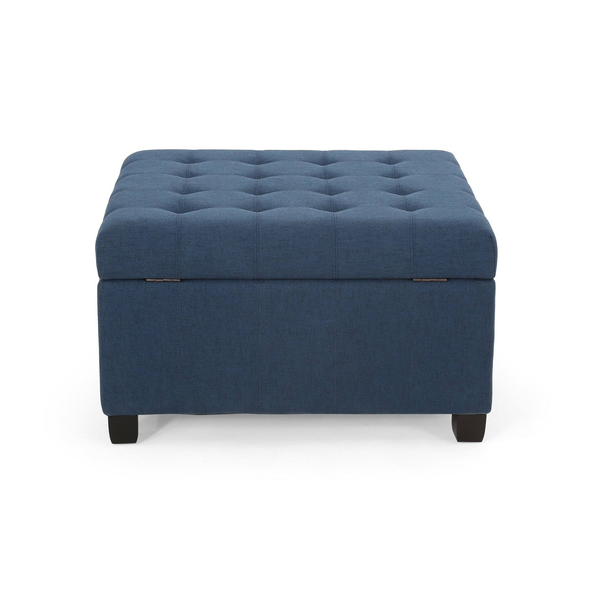 Dark Gray Tufted Fabric Storage Ottoman N329880