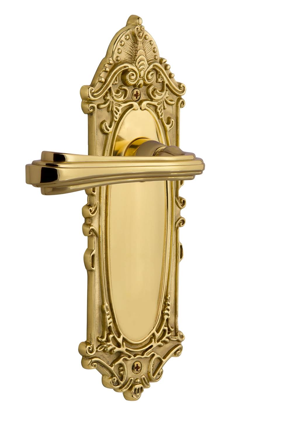 Fleur Privacy Door Lever Set - Unlacquered Brass M918