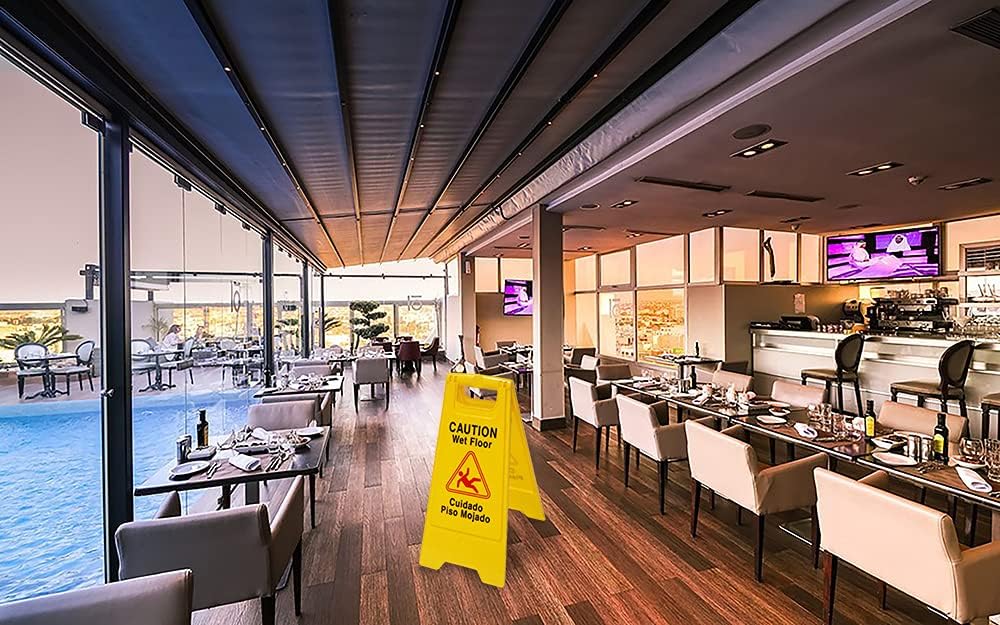 10 Pack Double Sided Yellow Wet Floor Sign H888108