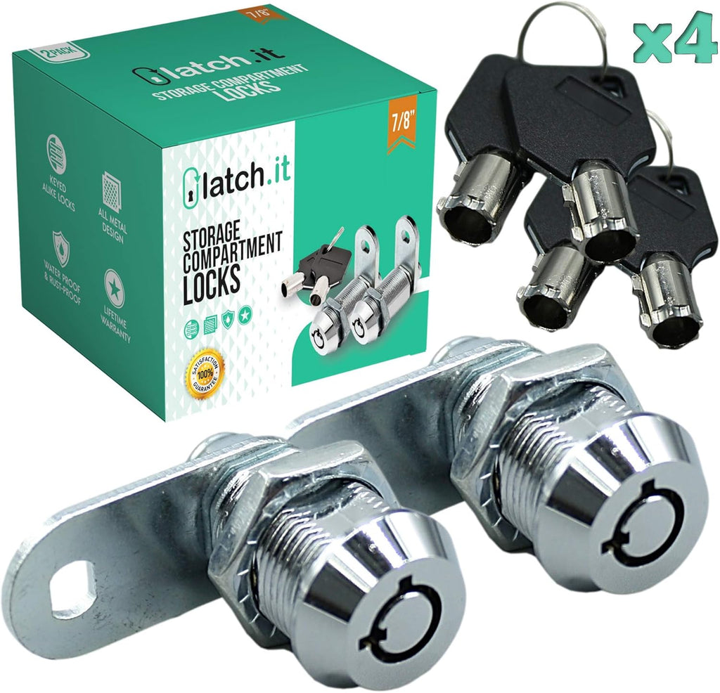 5/8” RV Storage Locks 10-Pack Utility Cam Lock 100% Metal with 20 Keys U226822