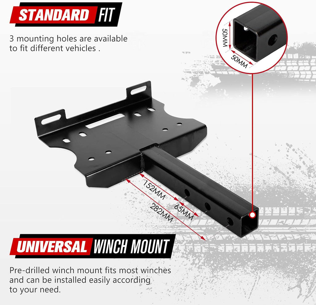 Winch Cradle Winch Mounting Plate Universal 2" Trailer Hitch Winch Mount Bracket Pack of 2 K593