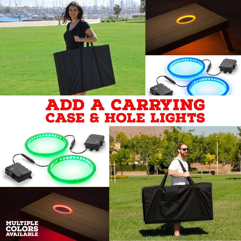 Cornhole Board Set with Lights and Case R195