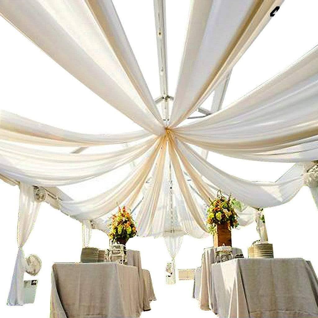 40 Feet White Sheer Voile Ceiling Draping Panel F449853