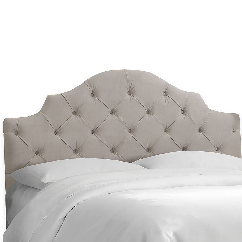 Full Headboard in Velvet Light Grey S9785