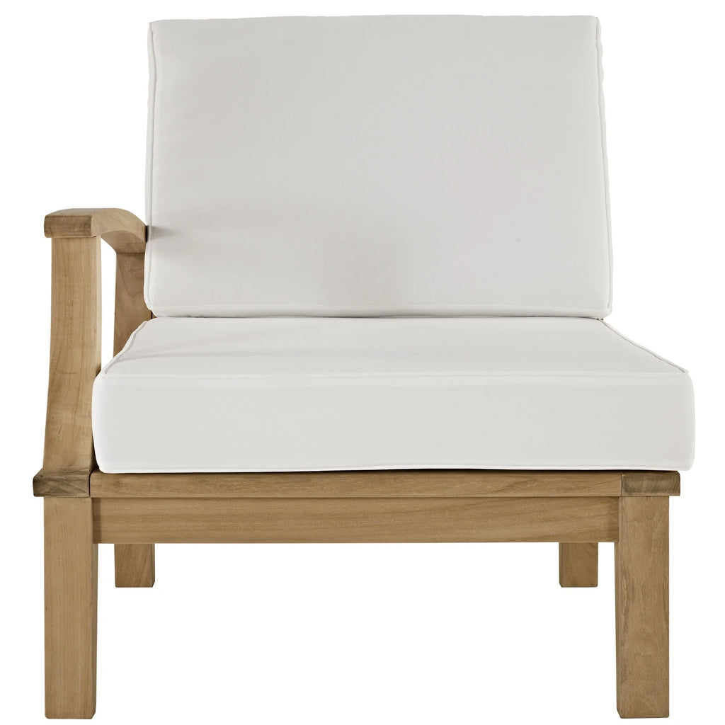 White Wood Left-Arm Patio Sofa H989118