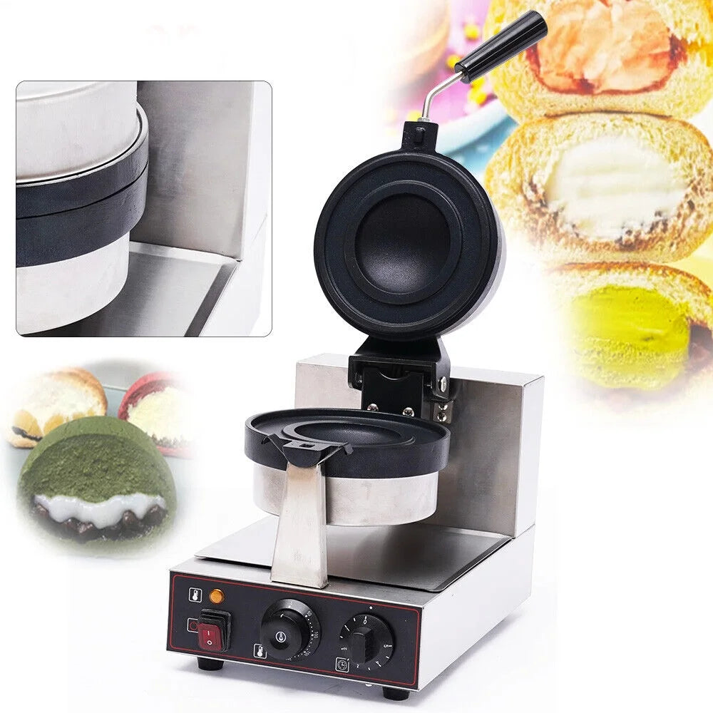 Commercial Electric Nonstick Waffle Maker 1000W Silver and Black A522742