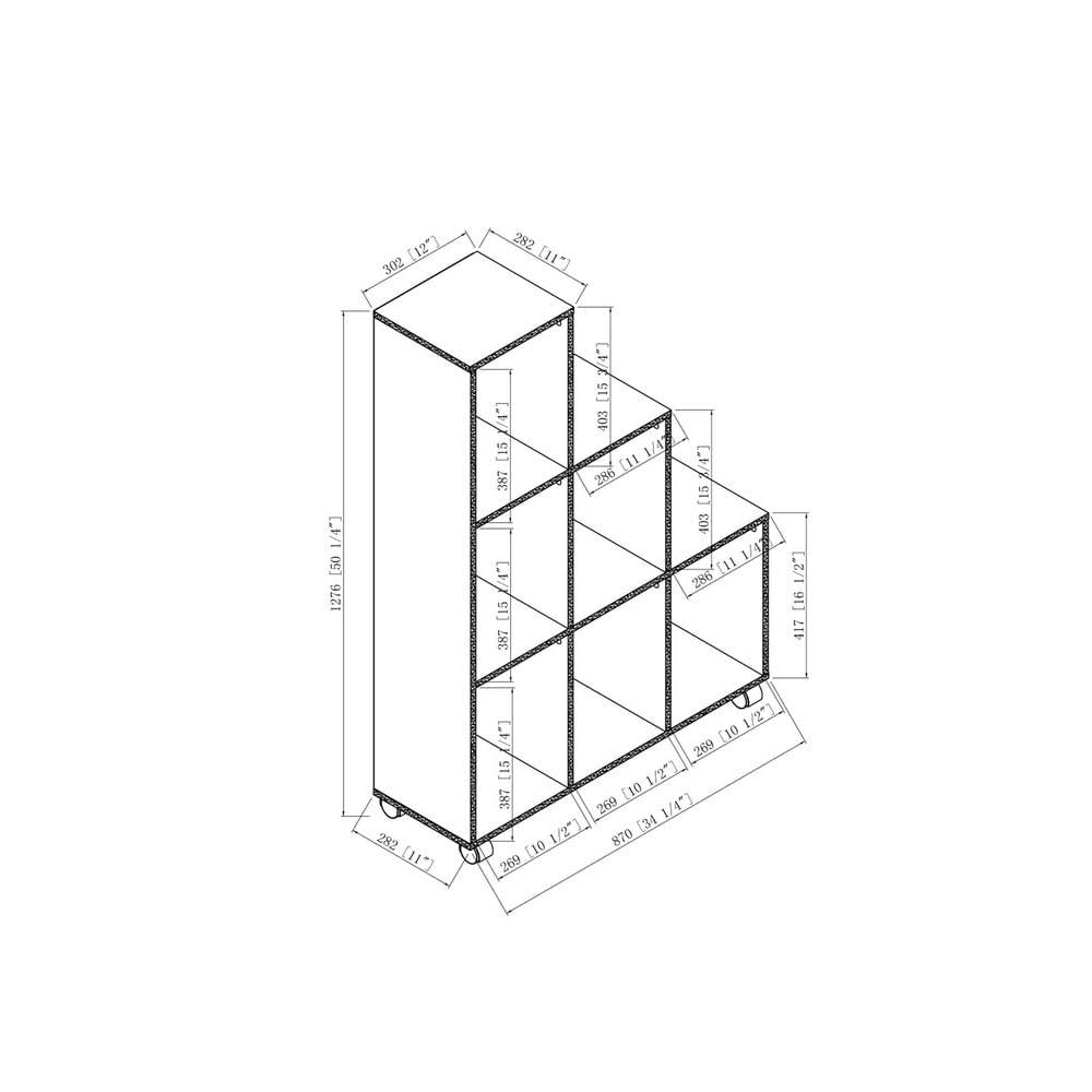 White 6-Shelf Display Cabinet E888