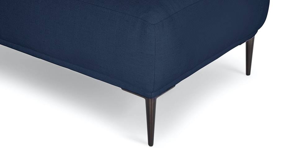 Blue Fabric Ottoman with Black Metal Legs W886