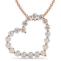 1 Ct Diamond Heart Pendant Necklace in White, Yellow, or Rose Gold O26907