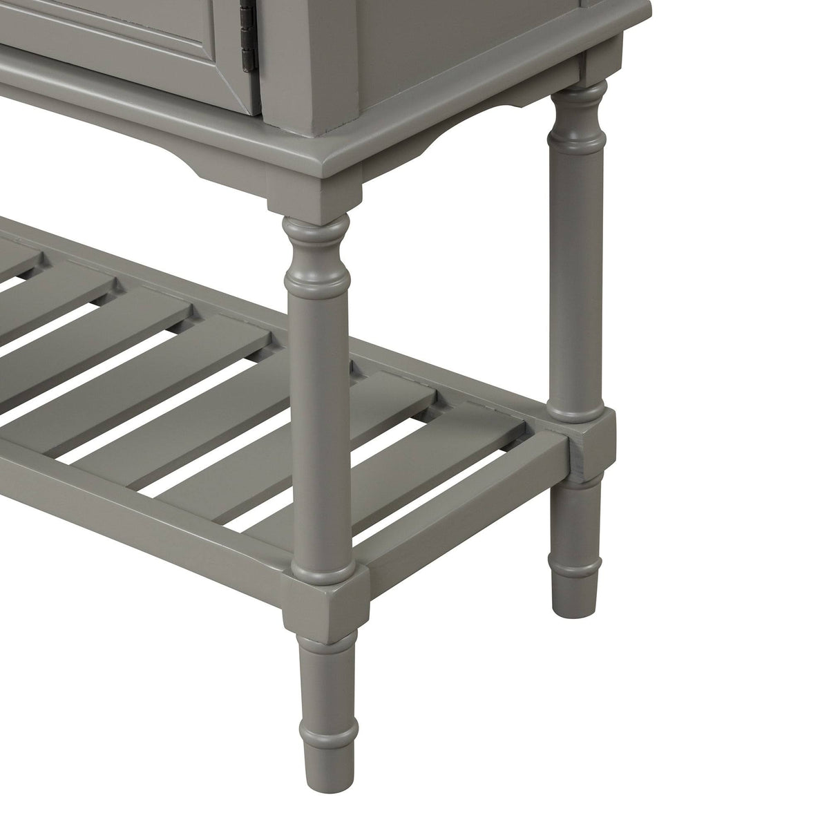 Modern Pine Console Table with 2 Drawer, 1 Cabinet, 1 Shelf, Greige S61101
