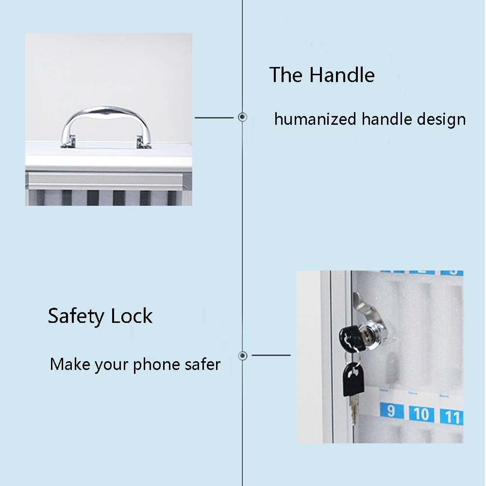 Aluminum Alloy Wall-Mounted Locked Cell Phones Storage Cabinet (36 Slots) I30503