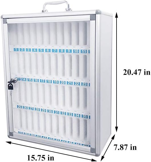 Aluminum Alloy Wall-Mounted Locked Cell Phones Storage Cabinet (36 Slots) I30503