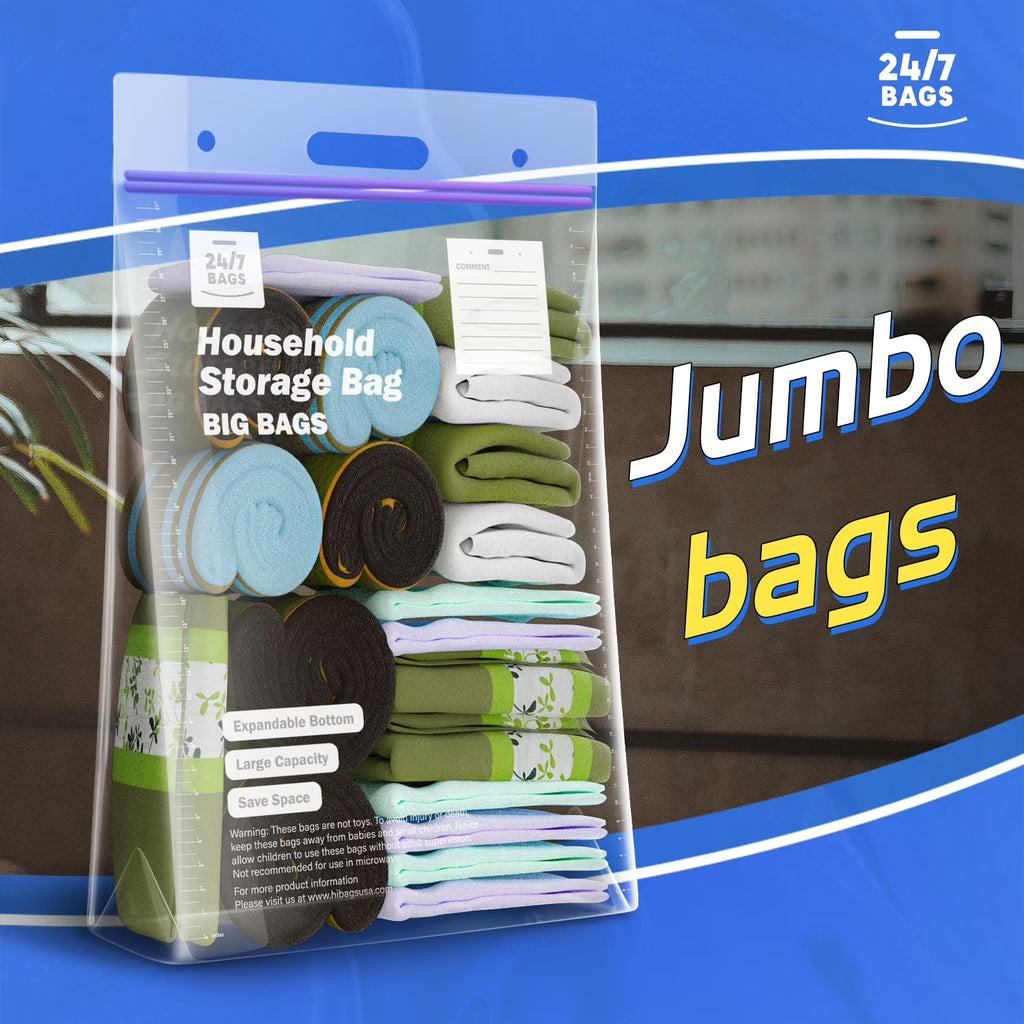 XXL Storage Bags, 20 Gallons, 9 Count, with Carry Handle G229
