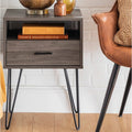 18-inch 1-Drawer Hairpin Side Table - Slate Grey Q517428
