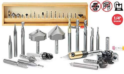 18-Pc CNC Router Bit Collection, 1/4 Shank H861