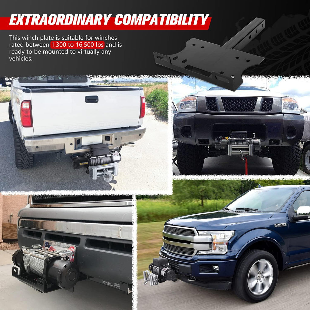 Winch Cradle Winch Mounting Plate Universal 2" Trailer Hitch Winch Mount Bracket Pack of 2 K593