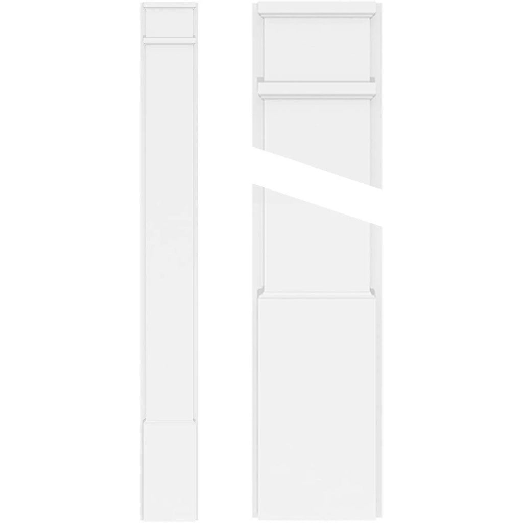 Smooth PVC Pilaster with Decorative Capital & Base (Pair) E369