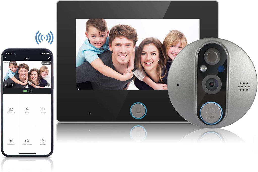4.3 LCD Screen WiFi Digital Doorbell Viewer with PIR Motion L72987