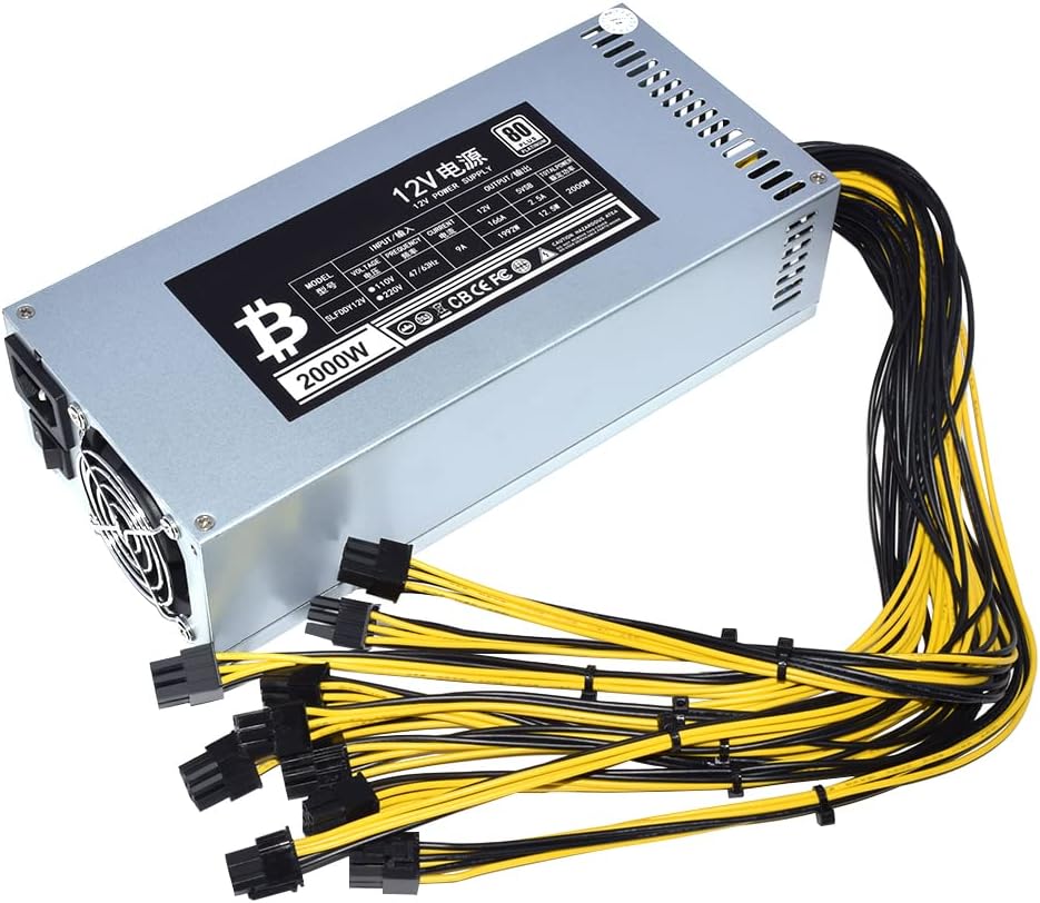 2000W 110-220V PSU 10x6 Pin Mining Power Supply H46614