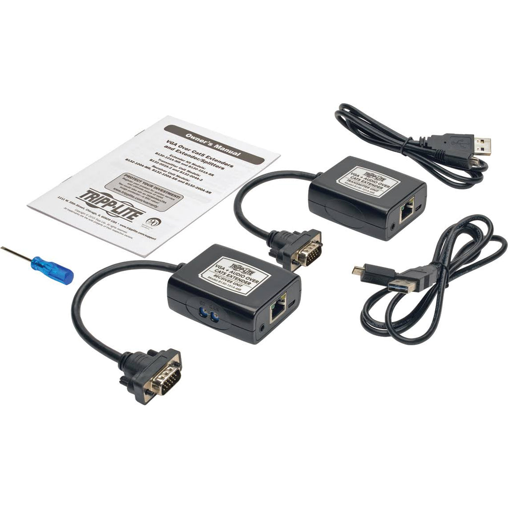 VGA Audio over Cat5 Cat6 Video Extender Transmitter Receiver O10661