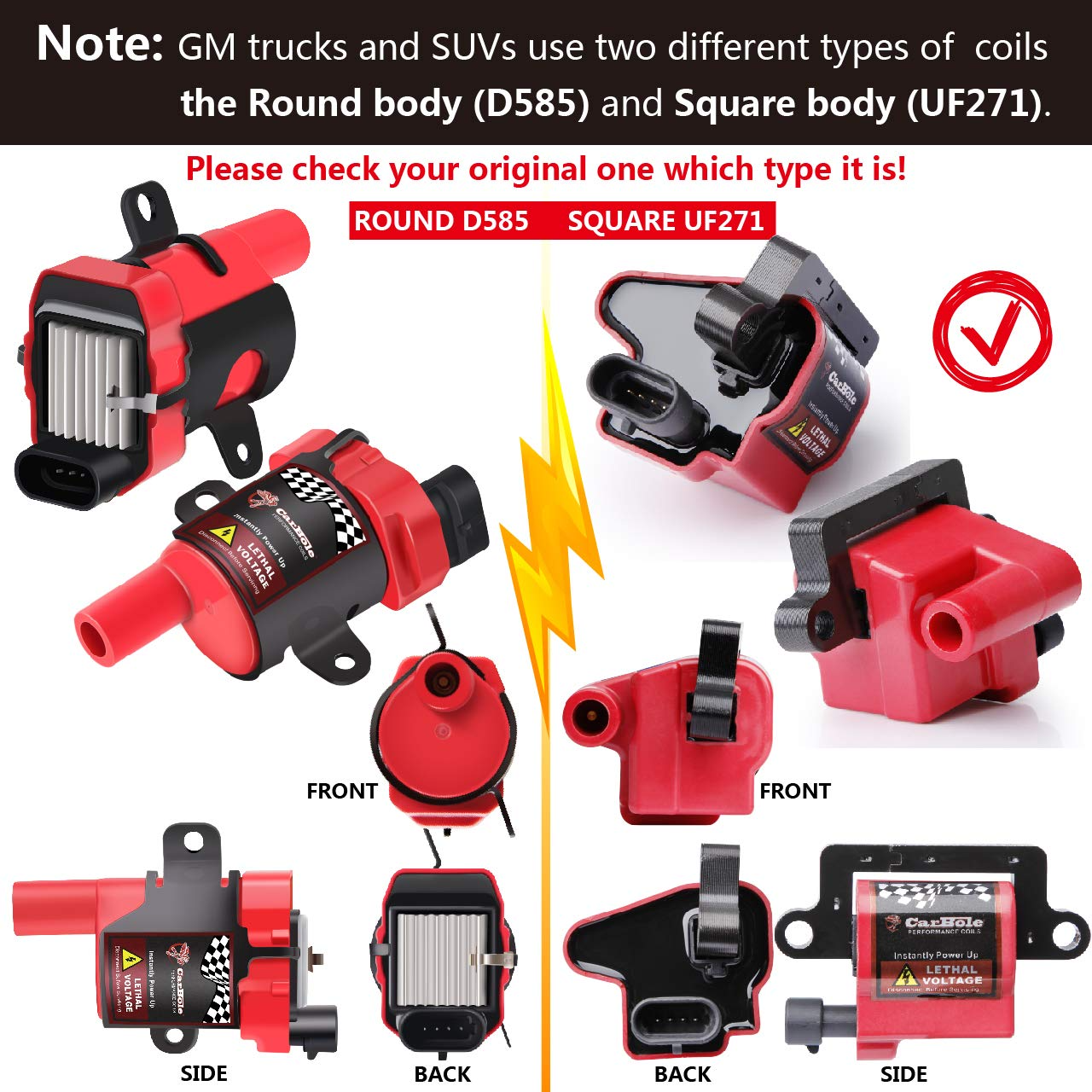 Set of 8 Ignition Coil Pack + 8 Pcs 8mm Spark Plug Wires C7130
