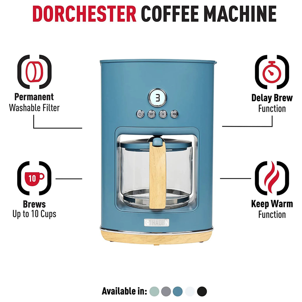 Stone Blue 10 Cup Coffee Maker with LCD Display F3107