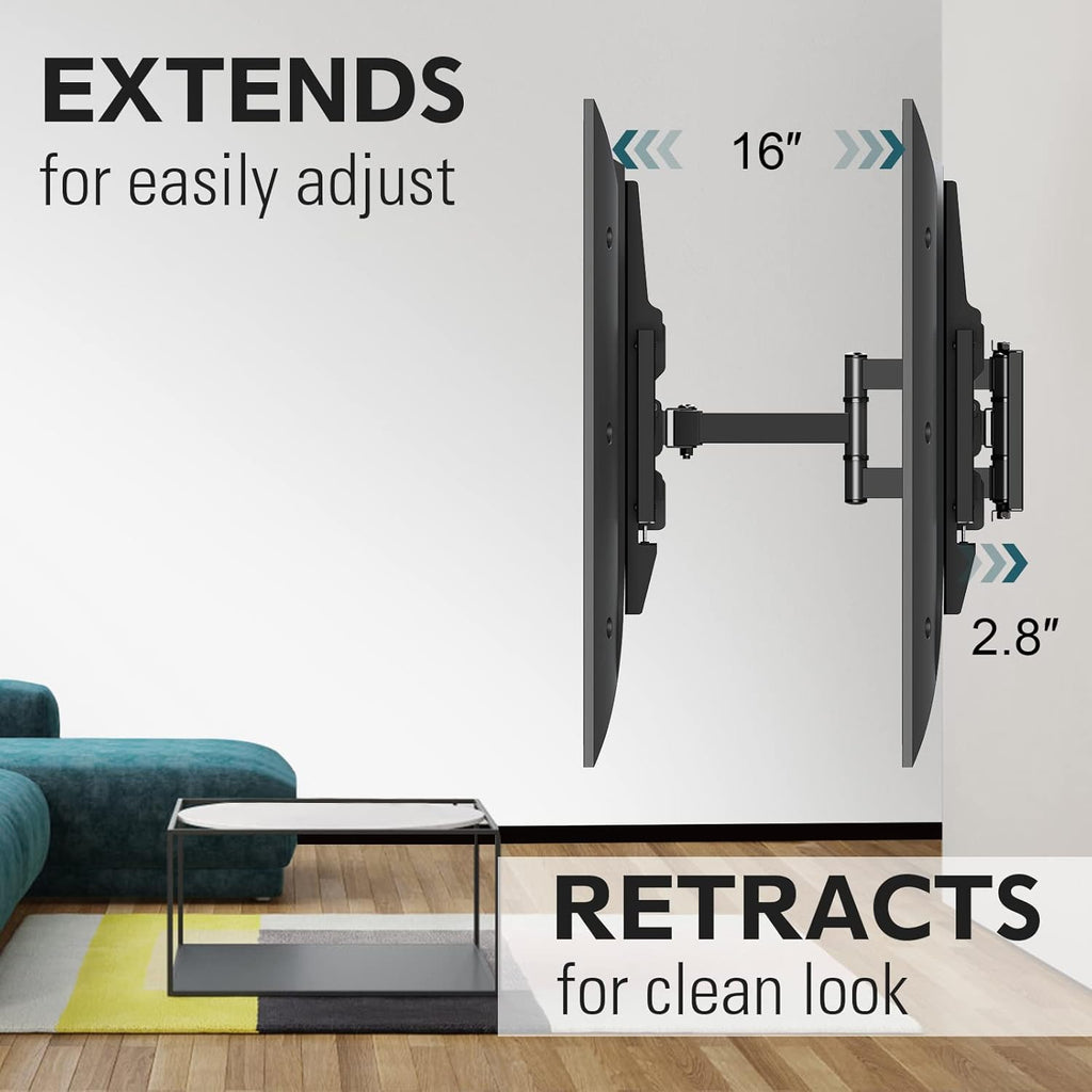 Full Motion TV Wall Mount for 42-70 inch TVs, Max VESA 600x400mm, Holds 100lbs U322989