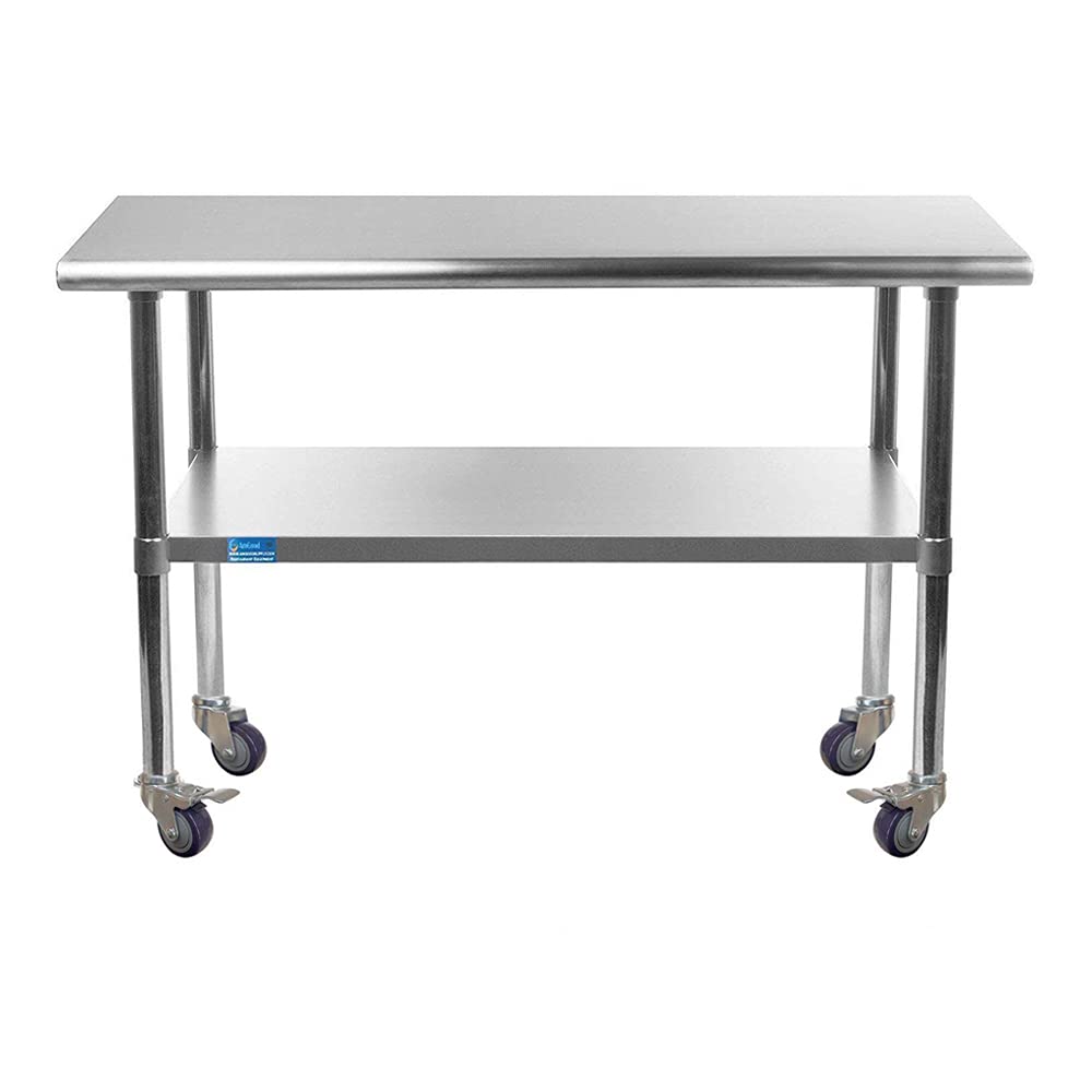 18 x 48 Stainless Steel Work Table with Casters T143917