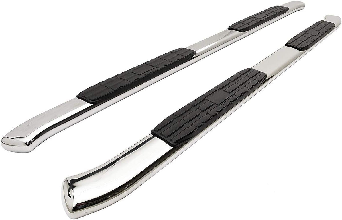 Black Oval Bend Texture Nerf Bars Running Boards for Toyota Tundra Double Cab Pickup Truck (2 Pieces) F616490