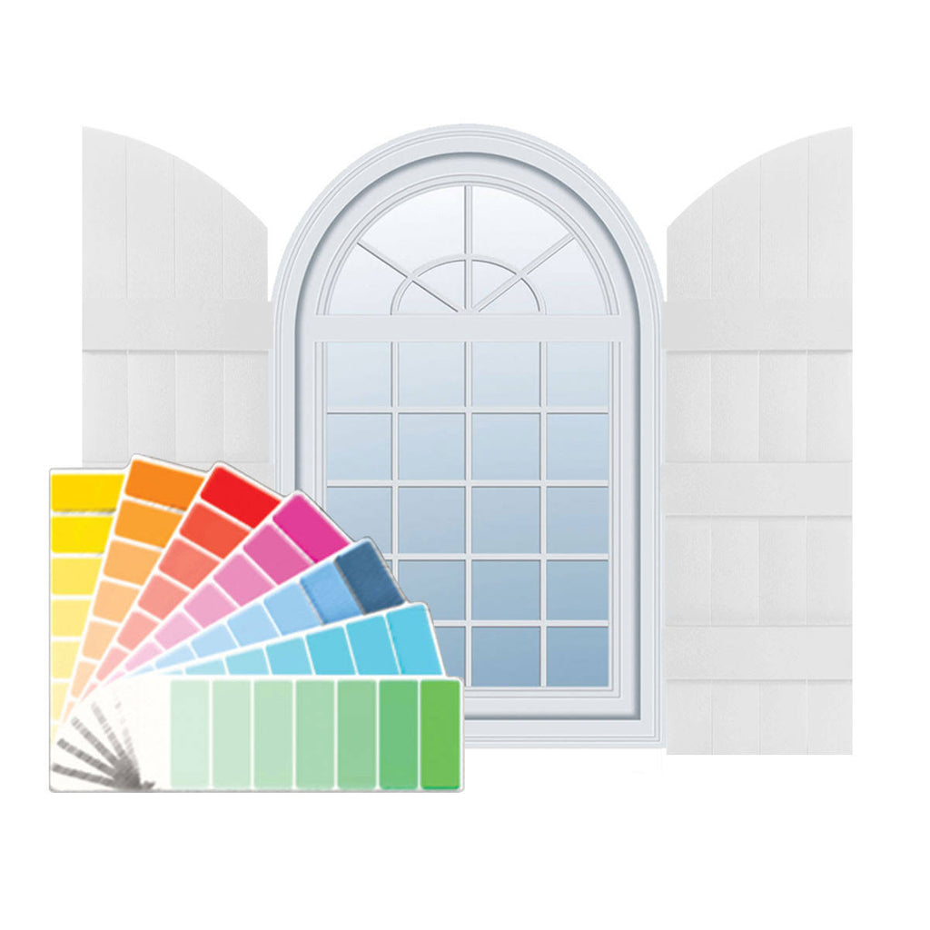 Vinyl Board-n-Batten Shutters with Archtop H26770