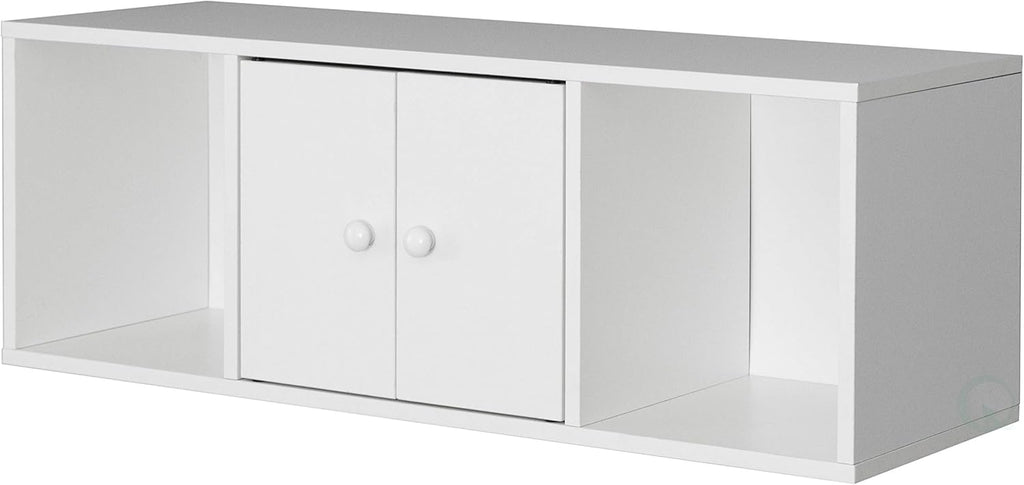 White Wall Mounted Computer Cabinet Hutch G235001