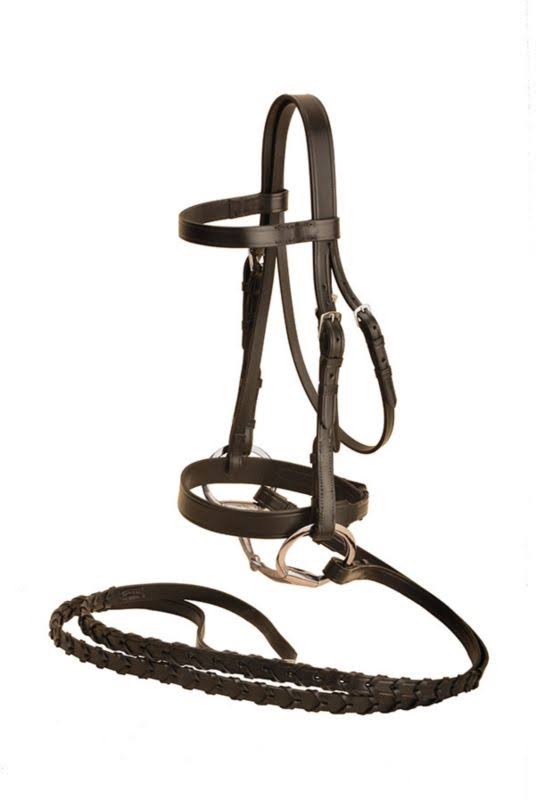 Oversized Black Leather Bridle H157103