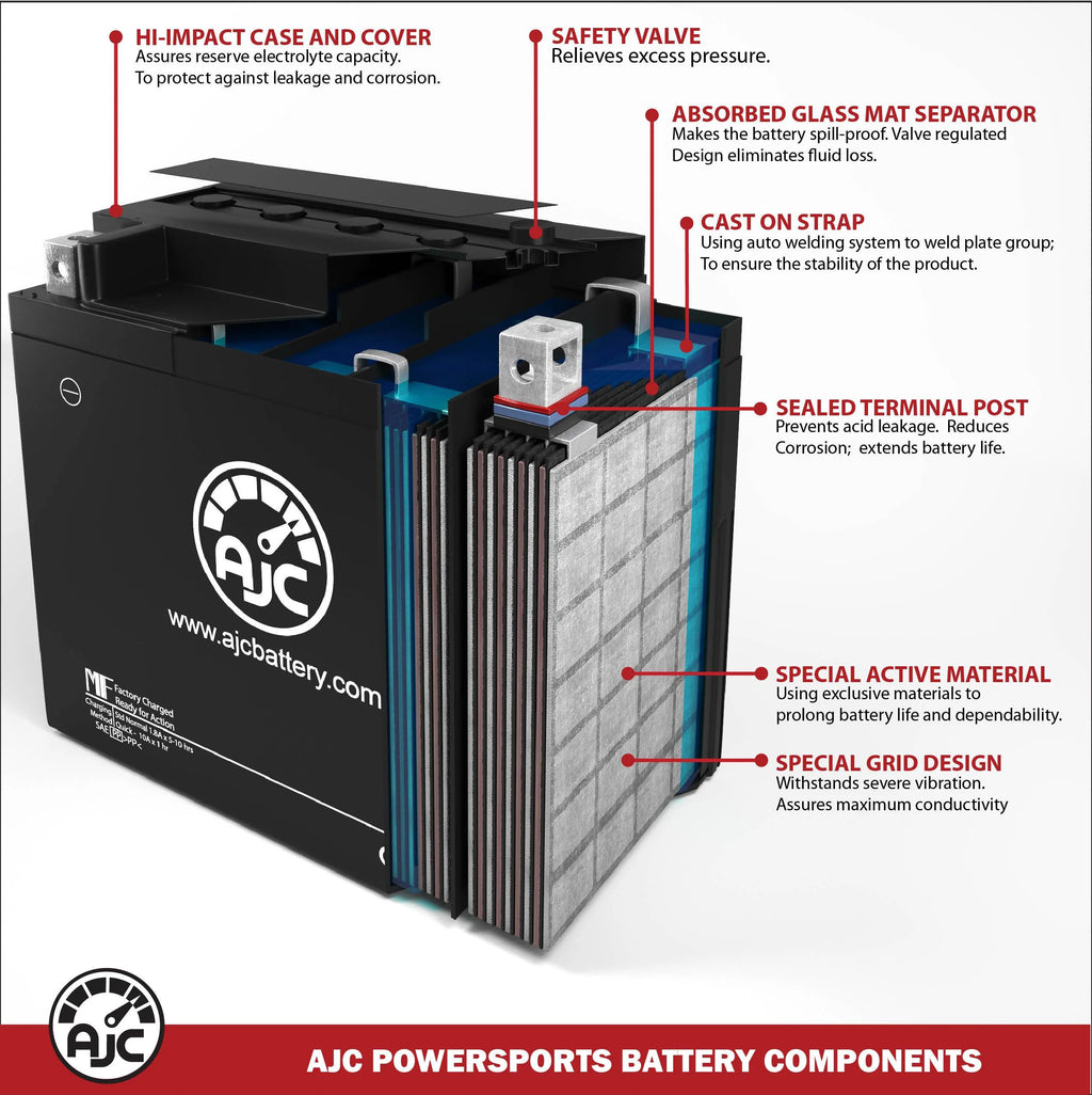 Ski-Doo Snowmobile Replacement Battery 12V D6525