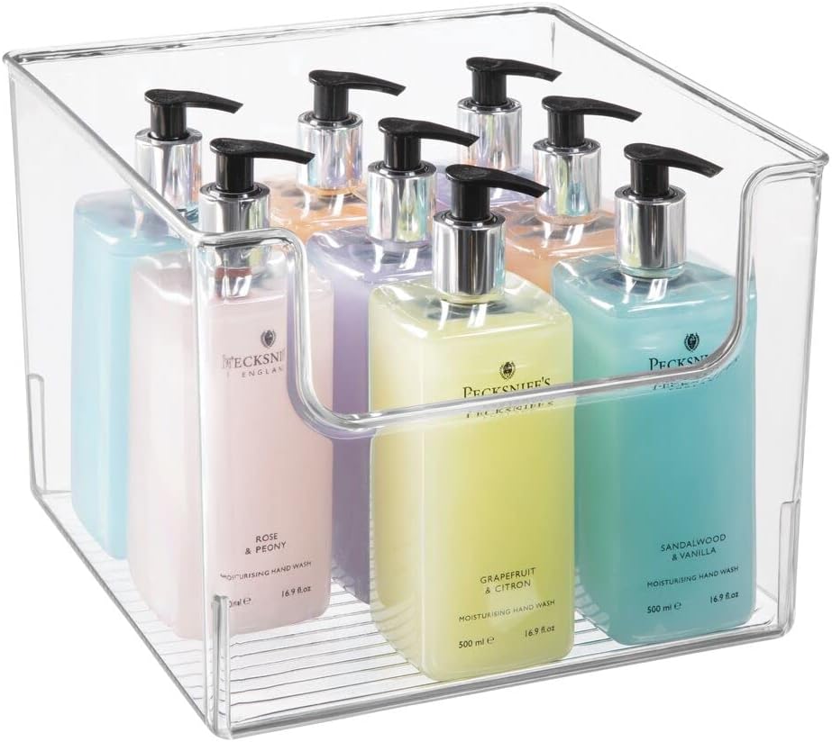 Clear Plastic 8 Pack Storage Basket Bin S471