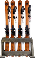 4-Slot Gray Wood Ski and Snowboard Storage Rack H3983