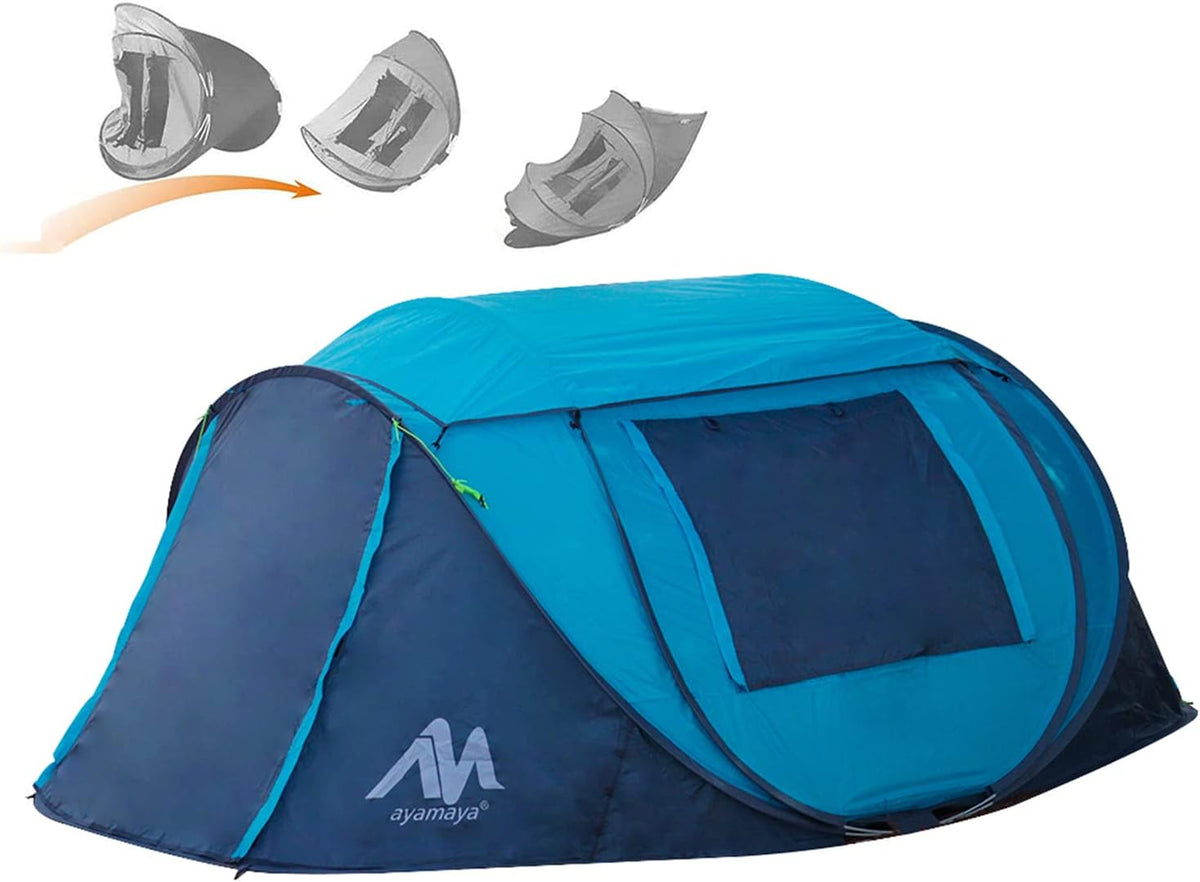 Pop Up Tent 4 Person Waterproof Instant Tent with Skylight L44538