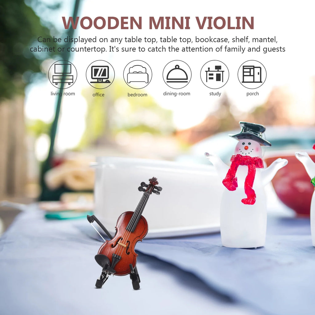 Violin Ornaments Baby Doll Toys Tabletop Decor 2 Sets J75234