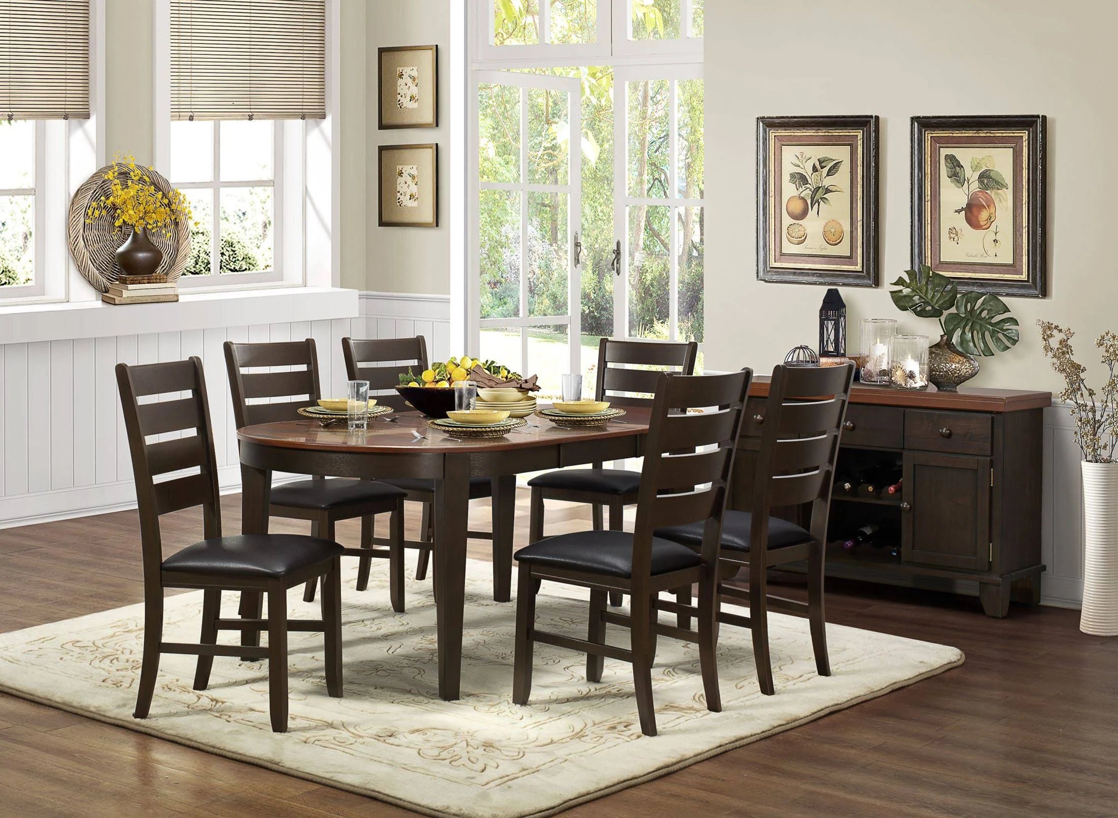 Dark Brown Side Chair Set of 2 Z36609