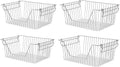 Large Stackable Storage Baskets Cabinet Organizer Sturdy Metal Wire Pantry Freezer Bin 4 Packs B516352