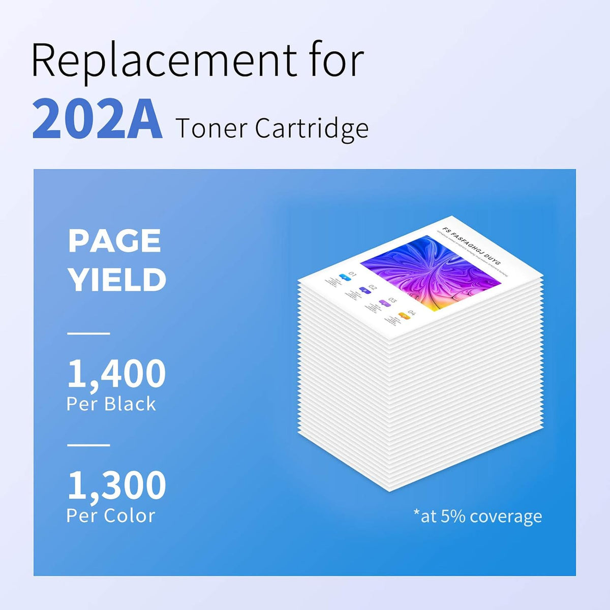 Compatible Toner Cartridge Replacement for HP 202A CF500A CF501A CF502A CF503A (4-Pack) C6985
