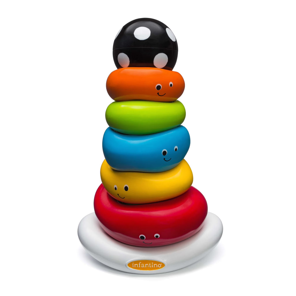 Multicolor 7-Piece Ring Stacking Toy with Rocking Base P5557