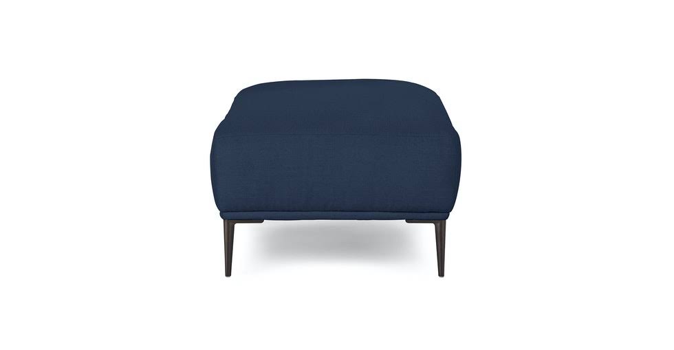 Blue Fabric Ottoman with Black Metal Legs W886