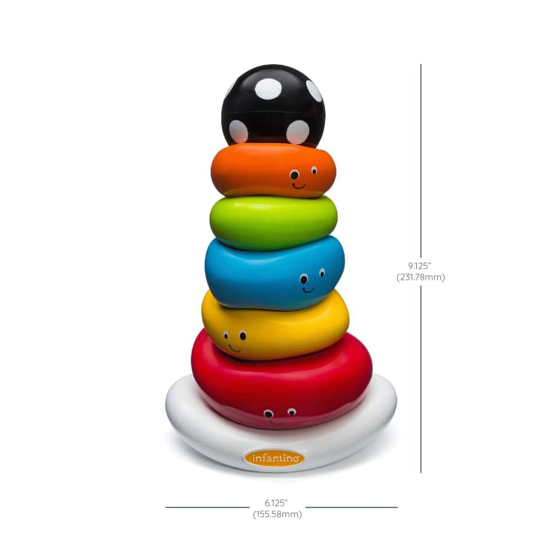 Multicolor 7-Piece Ring Stacking Toy with Rocking Base P5557