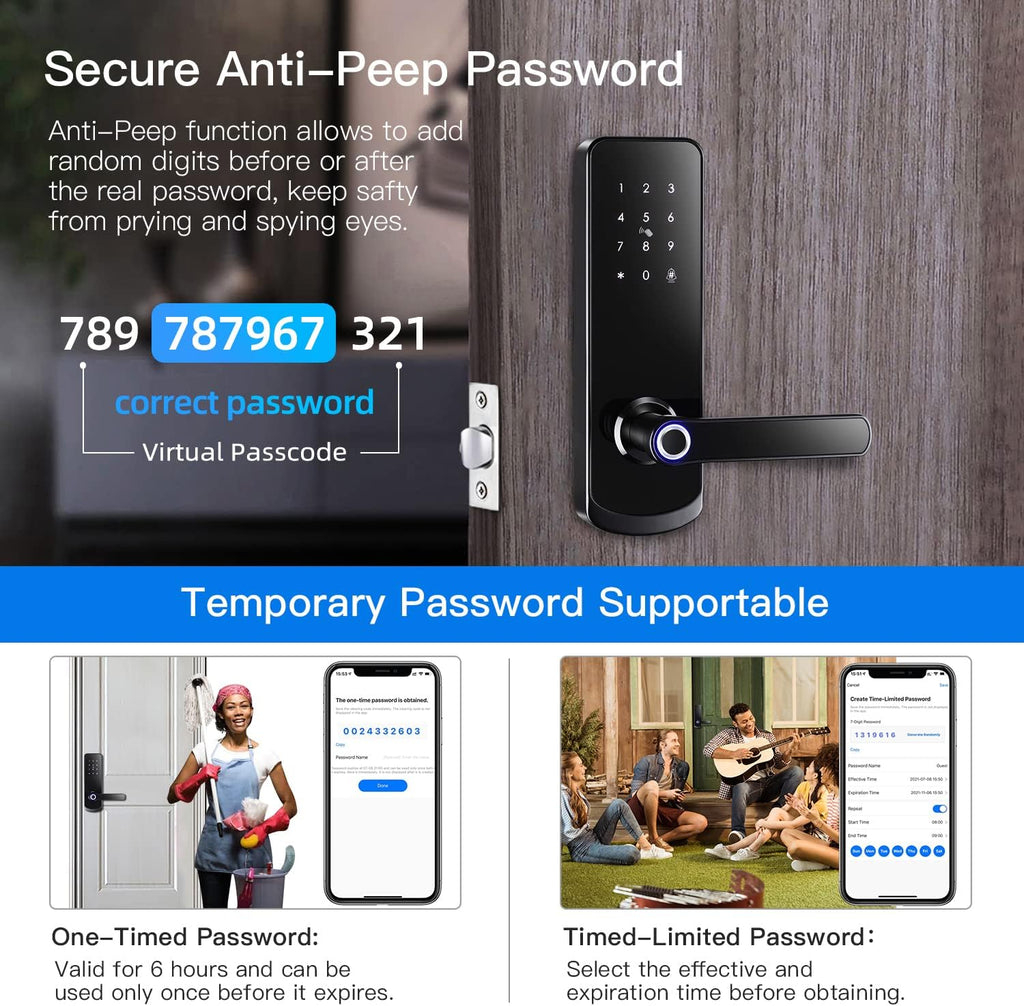 Fingerprint Smart Door Lock with Reversible Handle Y41514