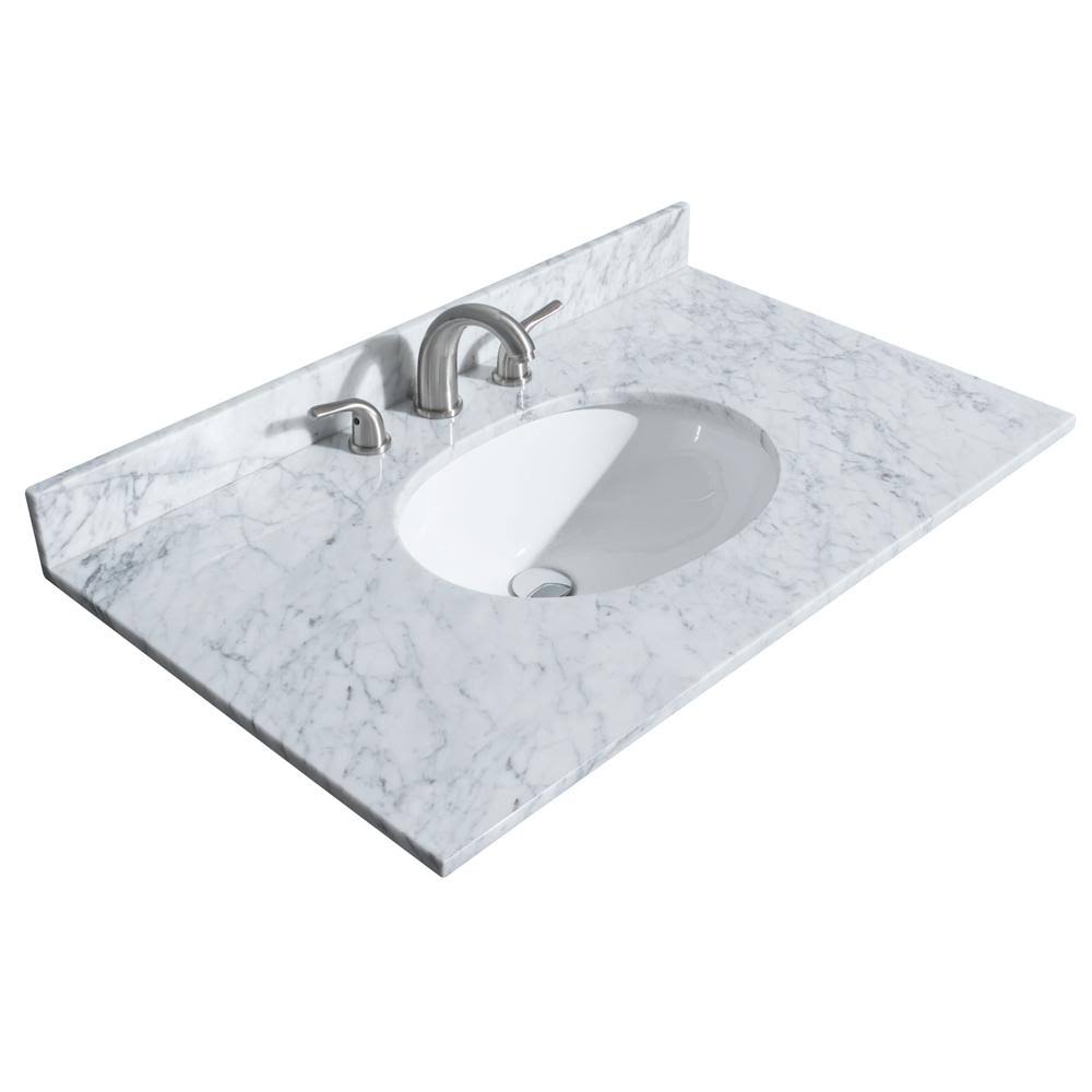 36 inch Single Vanity Top - White X354