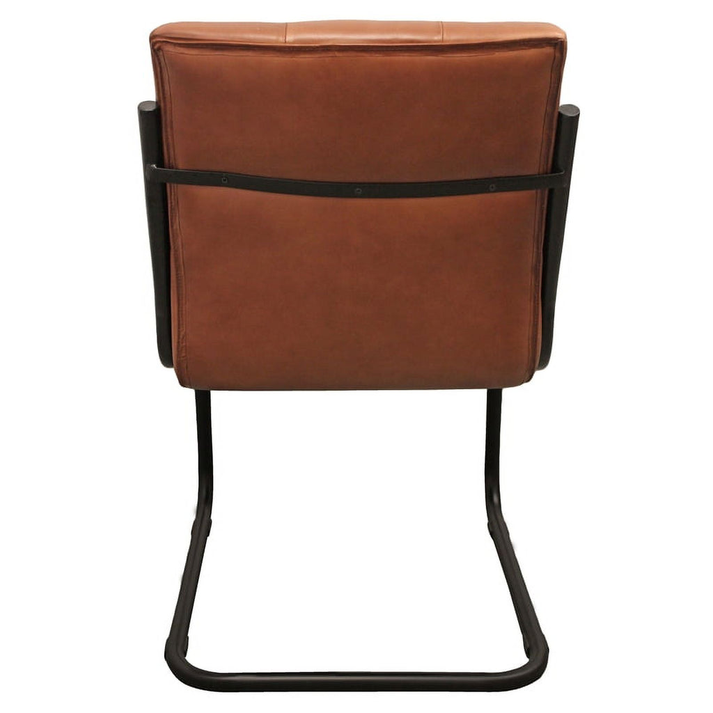 Leather Upholstered Side Chair with Cast Iron Frame in Mahogany M934836