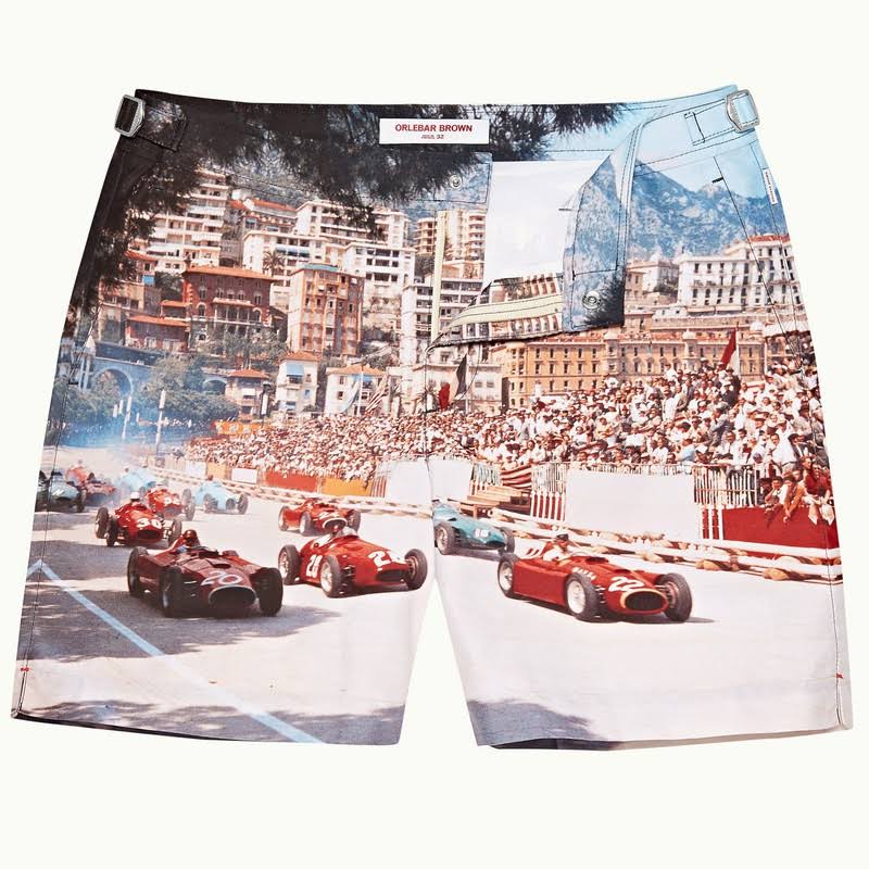 Blue Photographic Swim Trunks V486